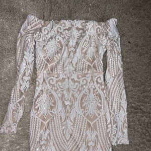 Tan and white prom dress from Windsor!